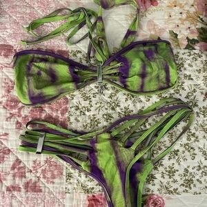 Green and Purple Strappy I.am.gia Bikini Set